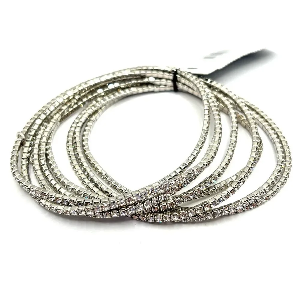 Express Silver Rhinestone Bracelet 8pc Set